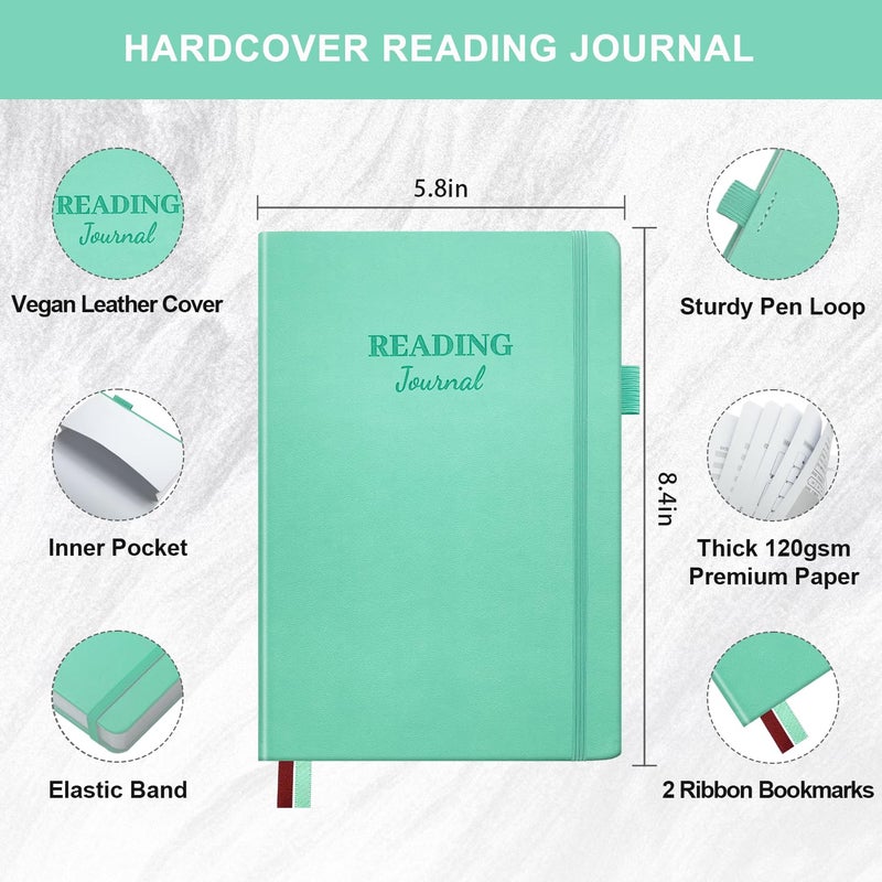 SIMSIMY Reading Journal - 104 Book Reviews  Book Journal for Book Lovers & Readers  Review and Track Your Reading Progress  Reading Log Gift  A5 Size - Image 2